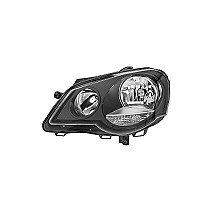 Vw  Polo (Ivf), 05 - 09 Žibintas Priekinis - (Dešinė) - Hella, Gti, El.valdymas, Su Motoru, Juodas, H1/H7, Ece internetu