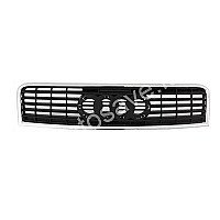 Audi A4 (B6), 2001.01-2004.10 Grotelės - (Centrinis) Su Chromuotu Rėmeliu, Juodos internetu