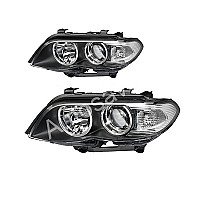 Bmw X5 (E53), 1999.09-2003.10 Žibintas Priekinis - (Kairė/Dešinė) El.valdymas, Be Motoro, Mechaninis, Juodas, H7/H1, Py21W, E1, Su Lemputėm internetu